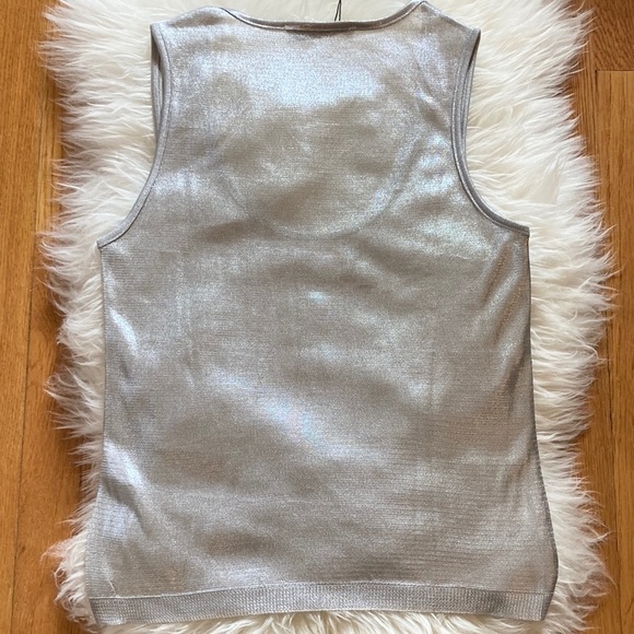 Zara Sheer Silver Foil Tank - Picture 6 of 10